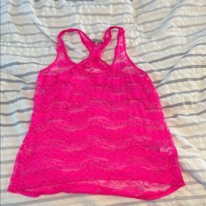 Charlotte Russe Pink Sleeveless Backless Tank Top